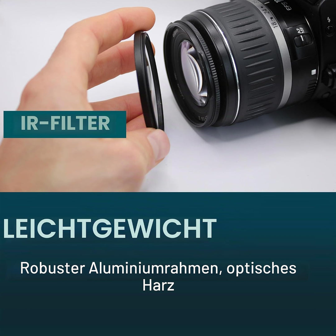 MaD Camera - 52mm R85 IR Infrarotfilter - 850nm Premium DSLR-Objektivfilter für kontrastreiche Schwa