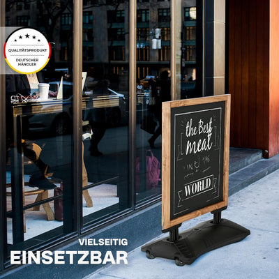 Dreifke Kreidetafel Holz Keitum Wind Line | beidseitig beschreibbar | stabiler Fuss | 2x2 Federn für
