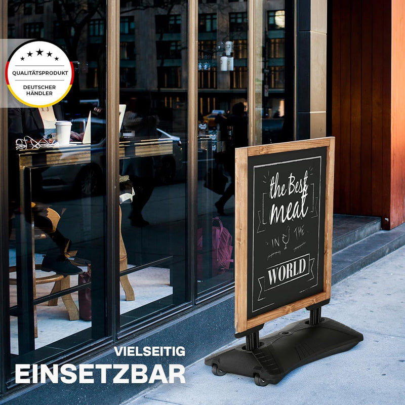 Dreifke Kreidetafel Holz Keitum Wind Line | beidseitig beschreibbar | stabiler Fuss | 2x2 Federn für
