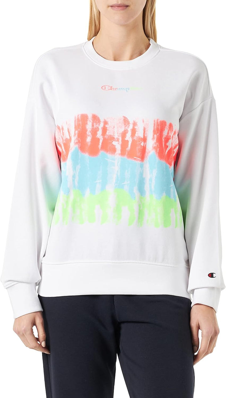 Champion Damen Legacy Color Ground Powerblend Small Logo Relaxed Crewneck Hoodie S Bianco, S Bianco