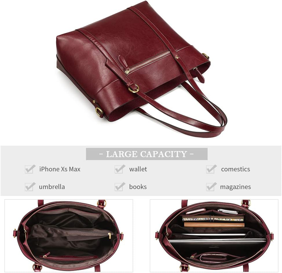 Kattee Leder-Satchel-Geldbörsen und Handtaschen für Damen, Top-Griff-Schulter-Geldbörsen-Tote-Hobo-T