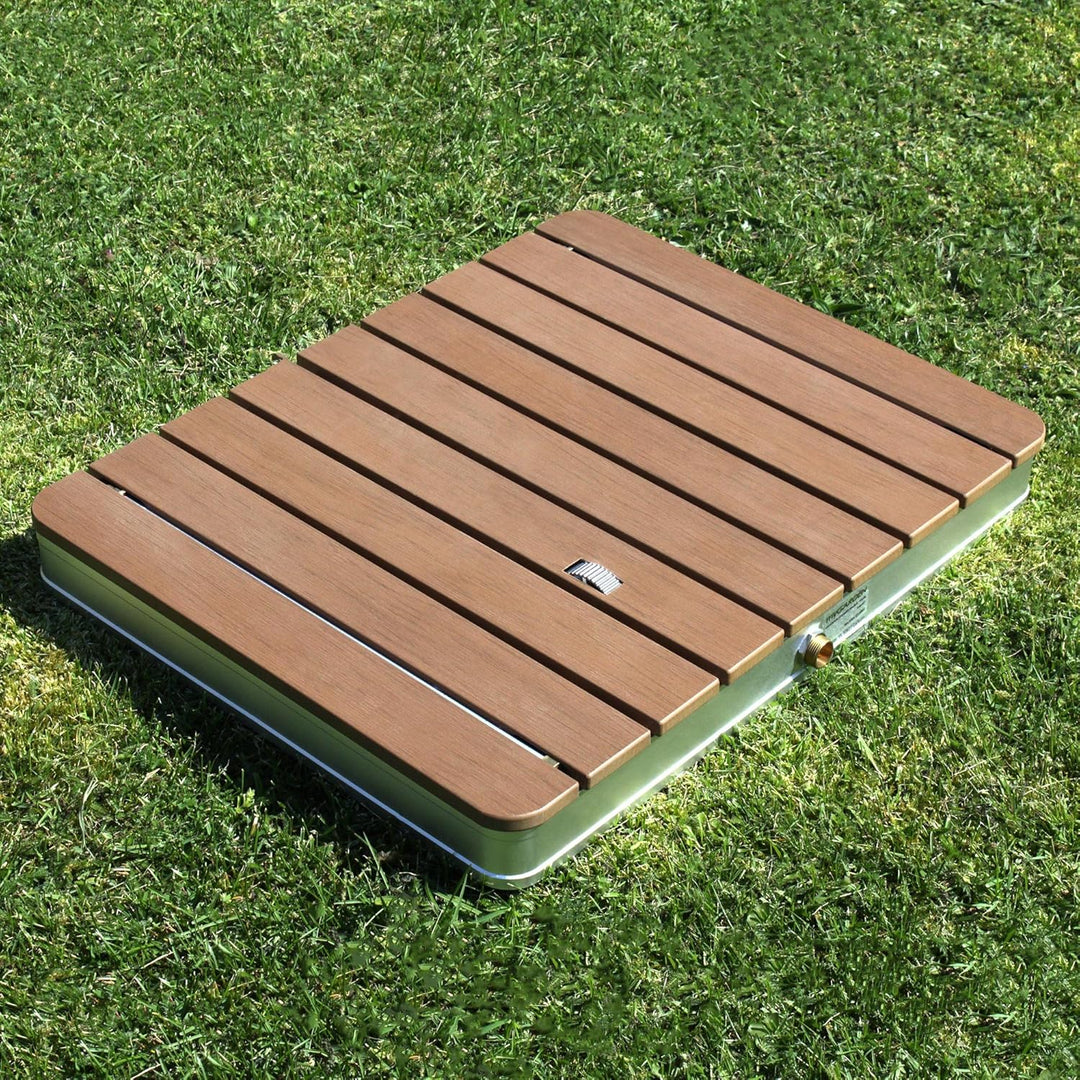 @tec Gartendusche Aussendusche aus WPC, im Holz Look, Mobile Bodendusche Campingdusche, Sauna- & Poo
