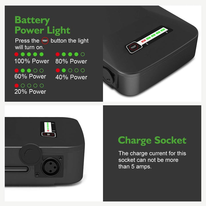 E-Bike Batterie 36V 10,4Ah Li-ion Akku Gepäckträgerbatterie YJ156 Passend für Samsung SDI3610E & BLA