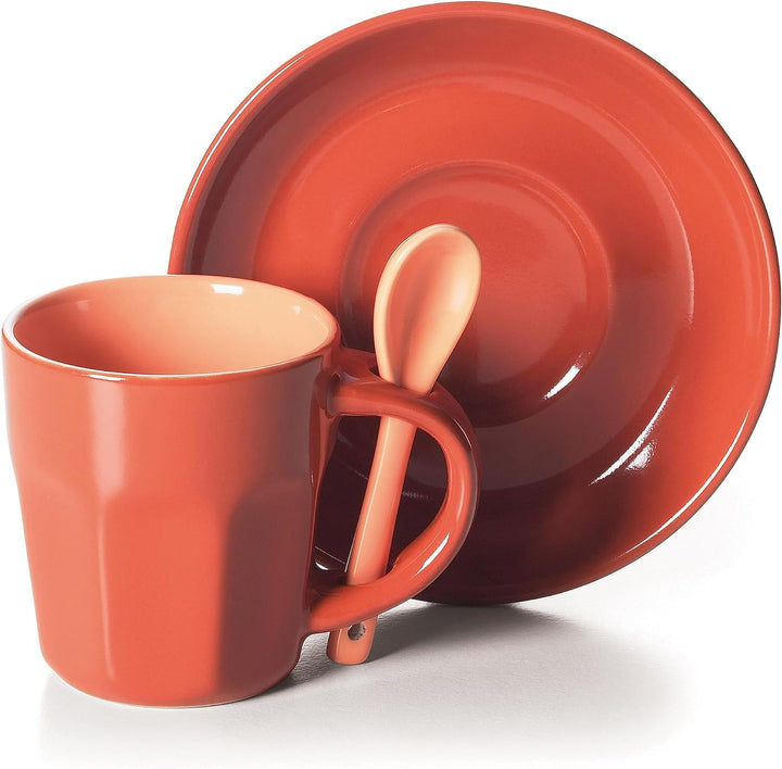 Excelsa Soul Kitchen Kaffeetasse mit Untertasse 6 tlg. Set Hug mehrfarbig Single, Single