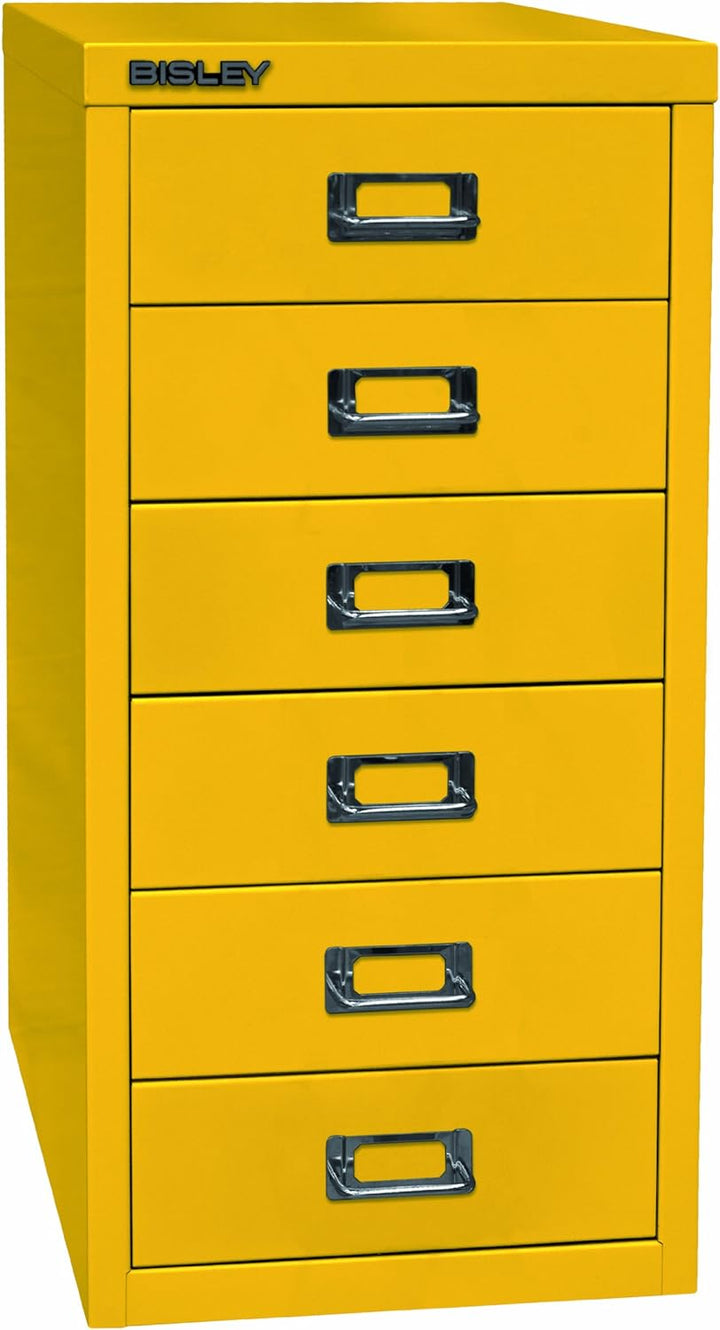 BISLEY MultiDrawer, 29er Serie, DIN A4, 6 Schubladen, Metall, 641 Zinkgelb, 38 x 27.9 x 59 cm, 641 Z