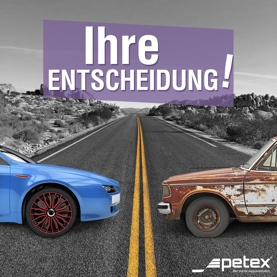 PETEX Voltec Pro Radzierblendenset, 38,1 cm (15 Zoll), in Schwarz/Rot (1350-3529)