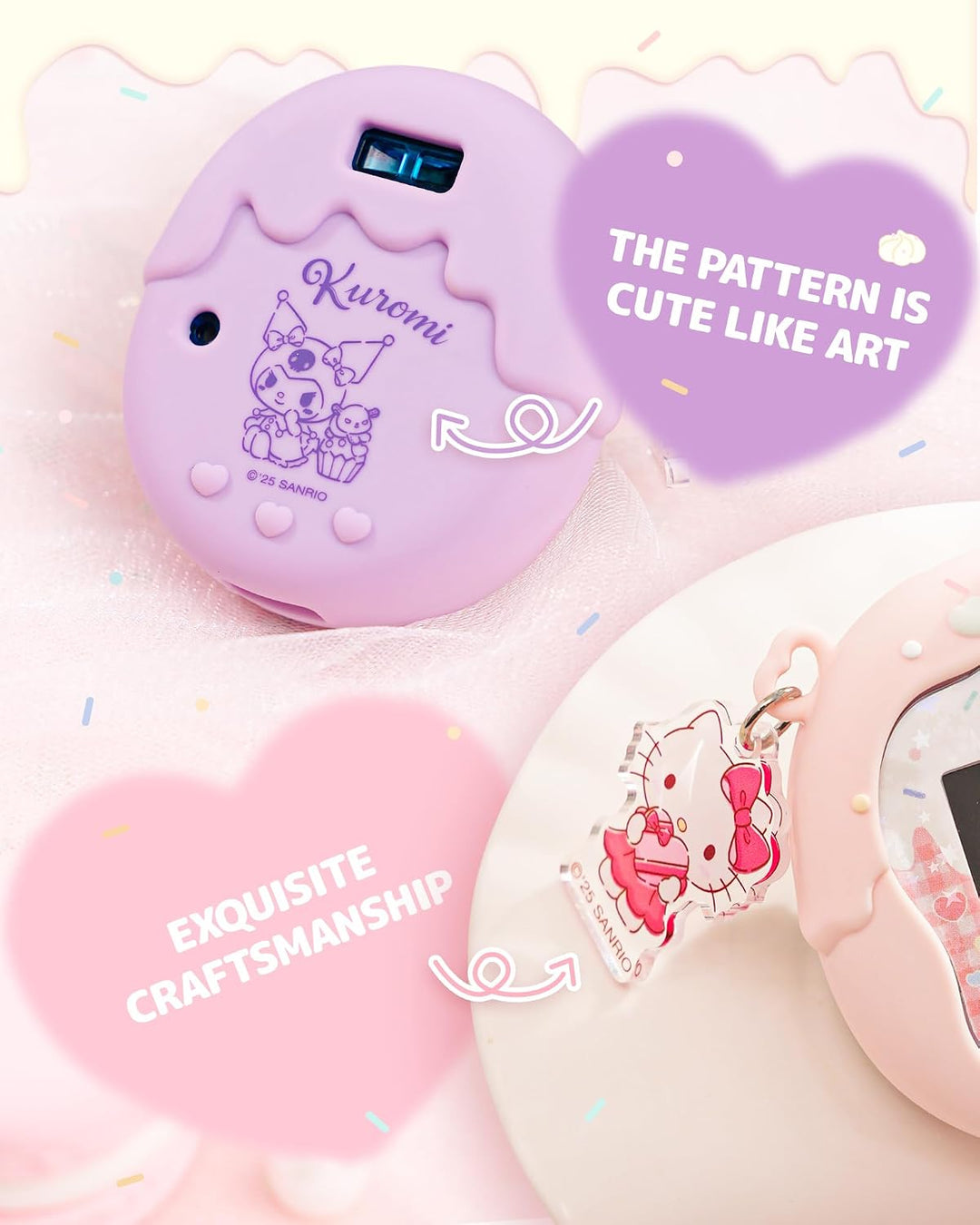 Kuitmor Sweetheart Chocolate Silikonhülle kompatibel mit Tamagotchi Uni, weiche Schutzhülle mit Cand