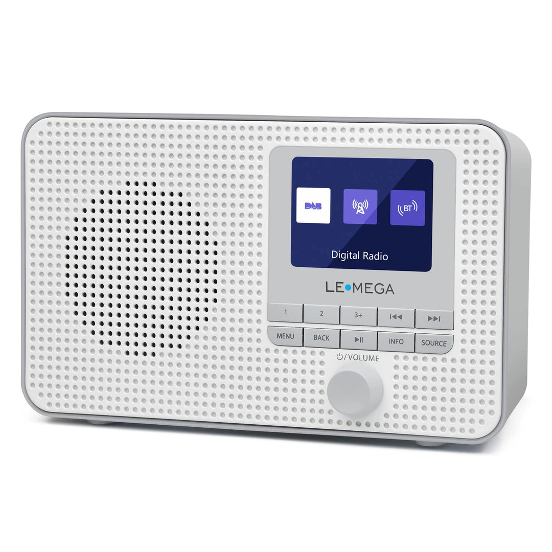 LEMEGA DR3 Tragbares DAB Plus/FM Digitalradio Batteriebetrieben,Radio Büro DAB Bluetooth, Kopfhörera