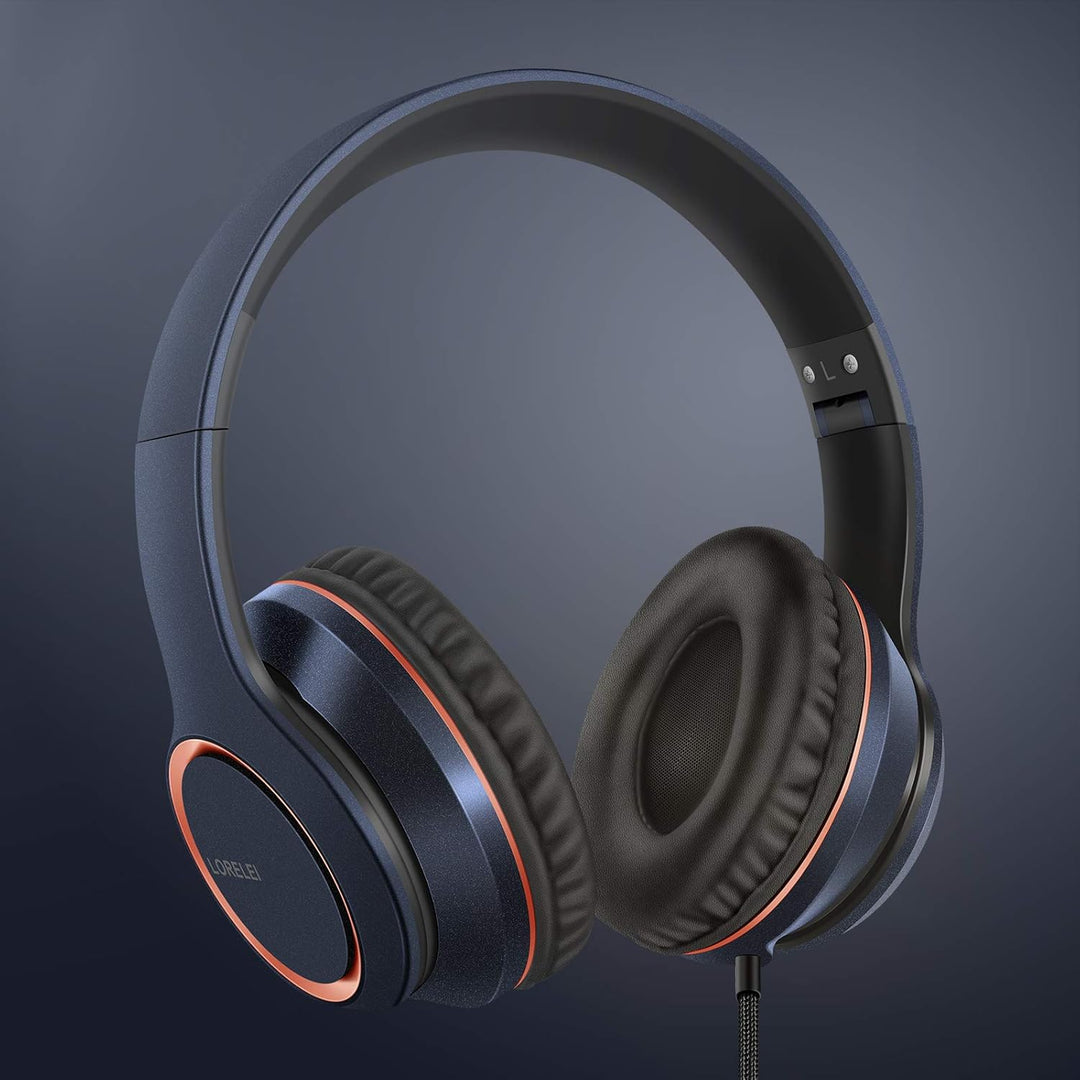LORELEI X8 Over-Ear-Kopfhörer mit Kabel, mit Mikrofon, 1,45 m, verwicklungsfreier Nylon-Linie und 3,