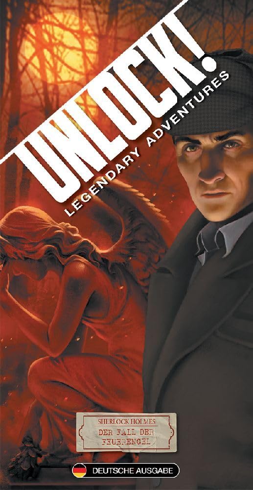 Asmodee, Unlock! – Sherlock Holmes: Der Fall der Feuerengel, Familienspiel, Rätselspiel, 1-6 Spieler