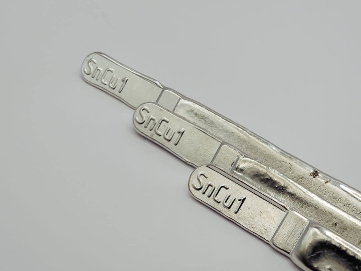 Lötzinn Stangen SnCu0,7 Dreikant Stab 1kg-100g, Lebensmittelzinn, Lötzinn Stab (1000) 1000.0 Gramm,