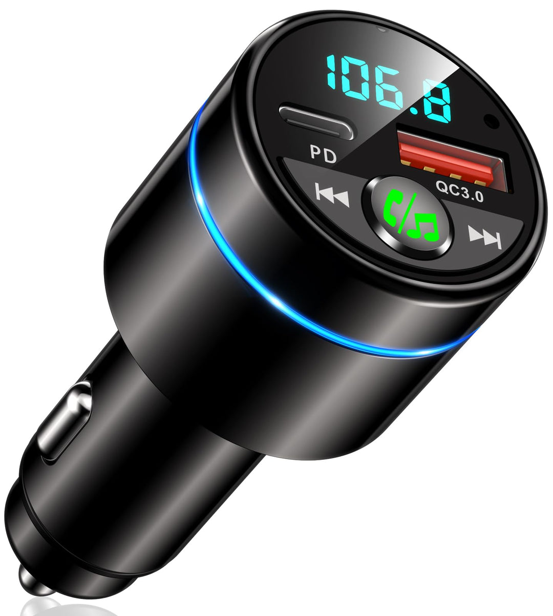 Mohard FM Transmitter Auto Bluetooth 5.3, Ganzmetall PD 30W & QC3.0 18W Schnelles Autoladegerät Ziga
