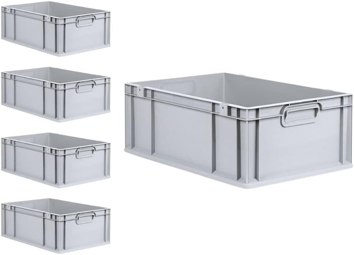 PROREGAL SuperSparSet 5x Eurobox NextGen Grip | HxBxT 22x40x60cm | 44 Liter | Griffe geschlossen | V
