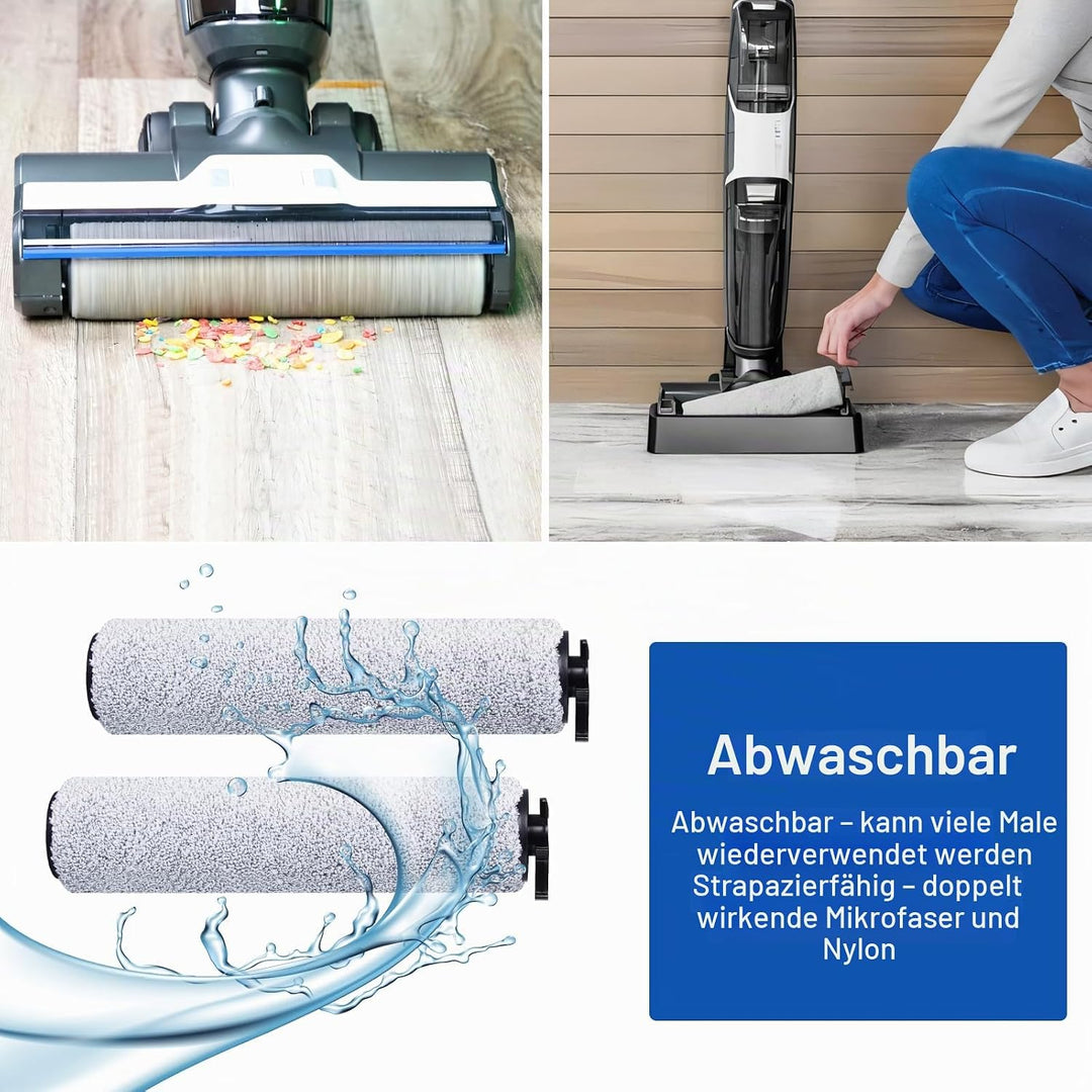 7 Stück Zubehörset für BISSELL CrossWave HF3 3598N Kabelloser Nass Trockensauger, 2 Bürstenrollen +