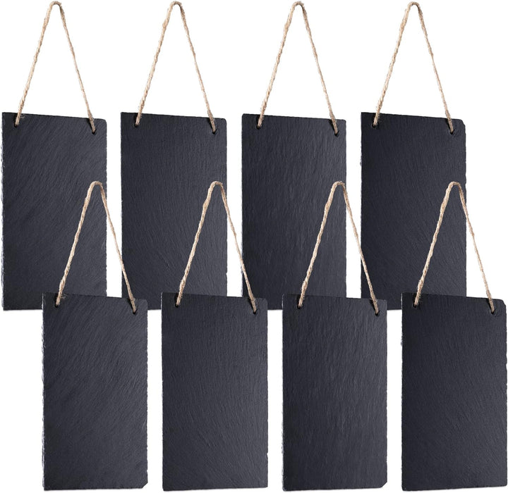 Navaris 8X Schiefertafel zum Aufhängen vertikal - 25x15cm Schiefer Kreidetafel Set klein - Tafel Sch