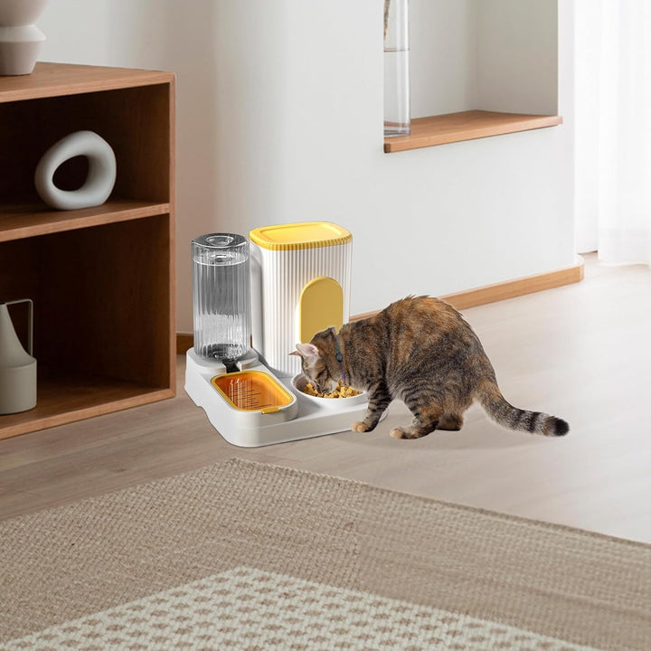 Automatischer Futterspender für Katzen und Welpen, Trockenfutter und Wasserspender, grosse Kapazität