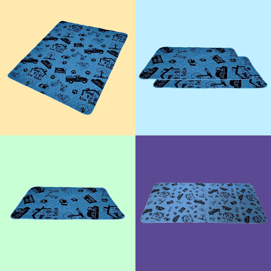 Waschbare &amp; Wiederverwendbare Trainingsunterlagen (4er Set) | 140 x 70 cm – Blau – Saugfähige, wasse