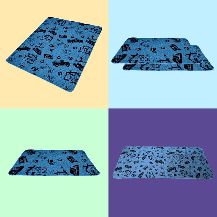 Waschbare &amp; Wiederverwendbare Trainingsunterlagen (4er Set) | 140 x 70 cm – Blau – Saugfähige, wasse