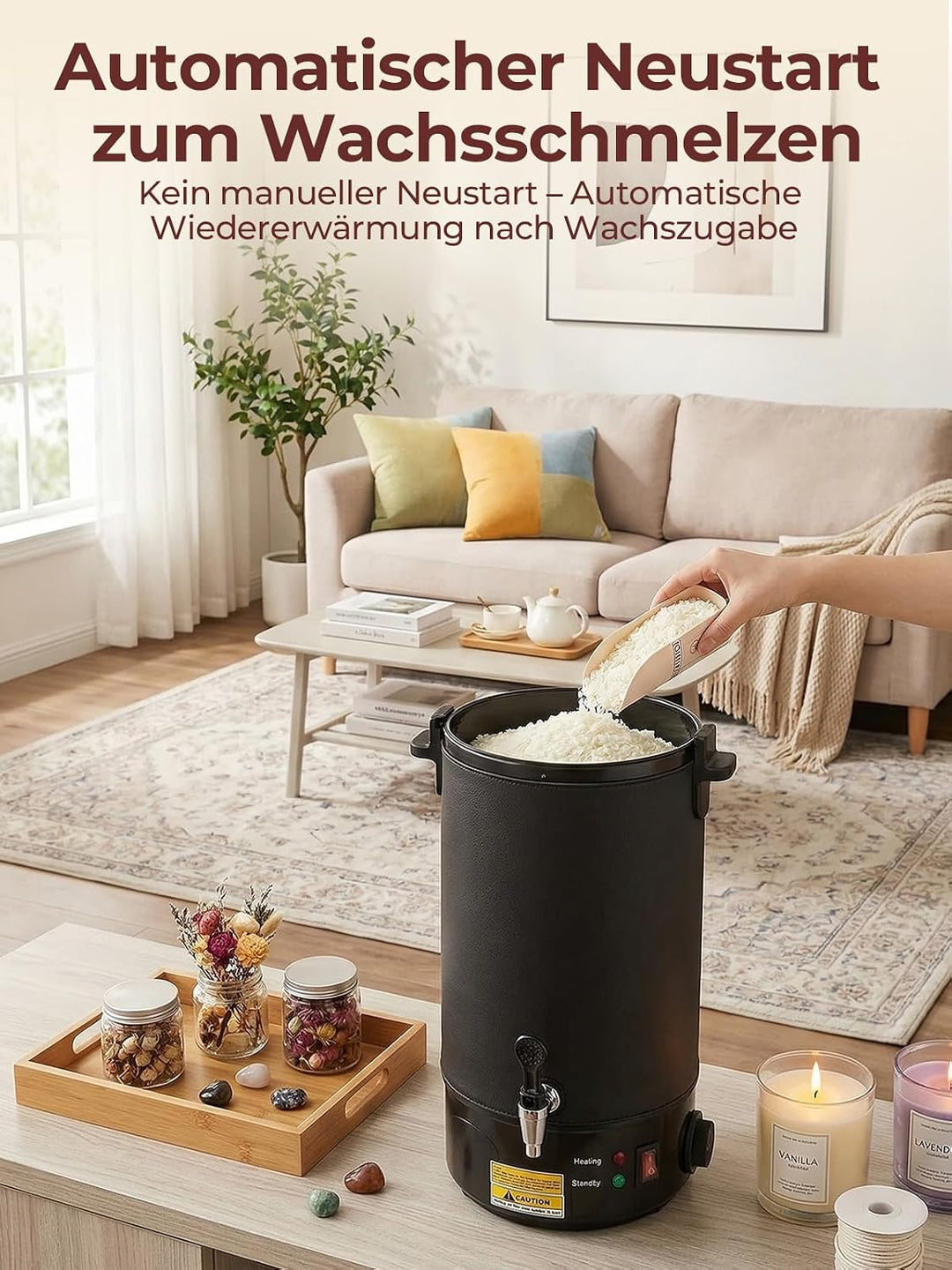 FOHERE Wachsschmelztopf, Kerzen Selber Machen Set, 1520W Edelstahl Kerzenherstellung Kit Komplettset