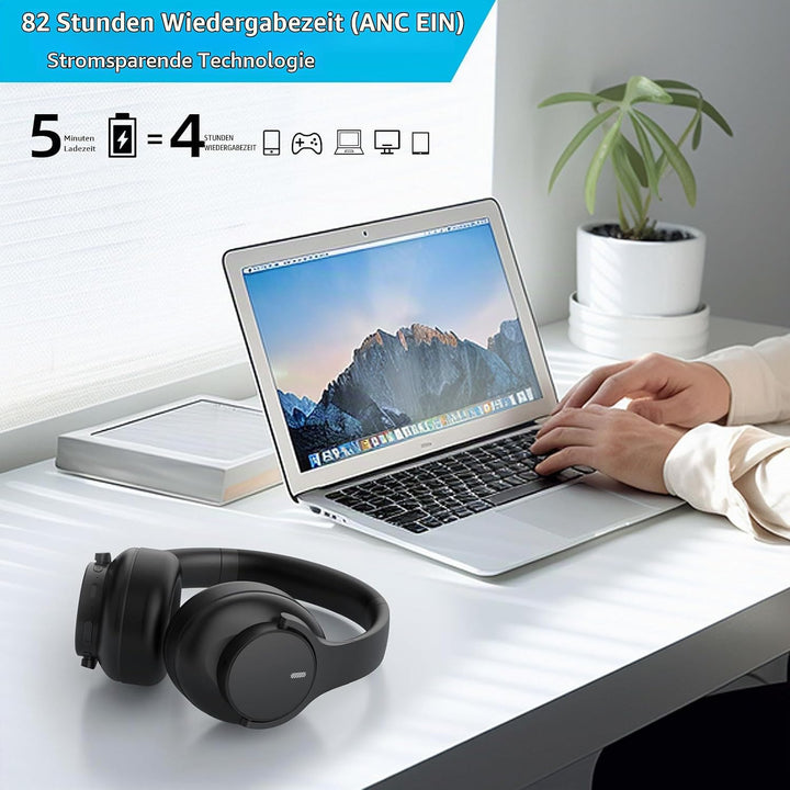 elzle Bluetooth Kopfhörer Over Ear, 82 Stunden Spielzeit, Bluetooth 5.4 Vorsicht Klappbare kopfhörer