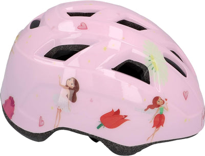 FISCHER Kinder-Helm, Fahrradhelm, Jugendhelm mit integriertem LED-Rücklicht, XS/S, 48-54cm Fairy, Fa