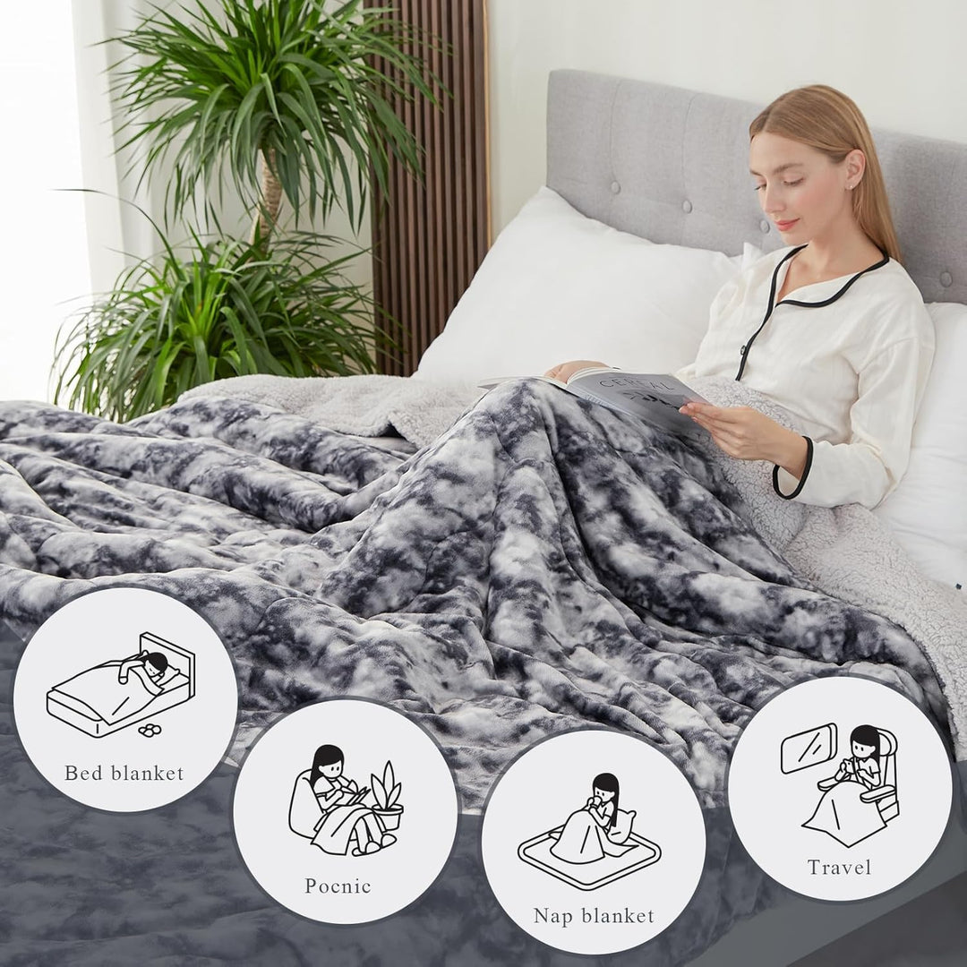 CHOSHOME Kuscheldecke Flauschig Kunstfelldecke Warm Sherpa Decke Grosse Weiche Flauschige Decke Dick