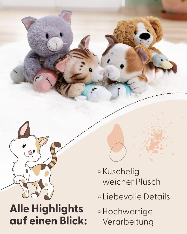 NICI Kuscheltier Katze Bengal 20cm - braun - Weiches Plüschtier – niedliches Stofftier zum Kuscheln