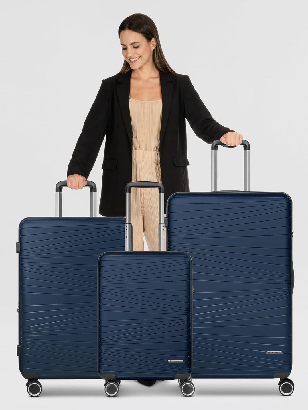 Franky Dallas 3.0 Hartschalen-Kofferset 3 teilig | Trolley-Set ausgestattet mit TSA-Schloss, 4 Rolle