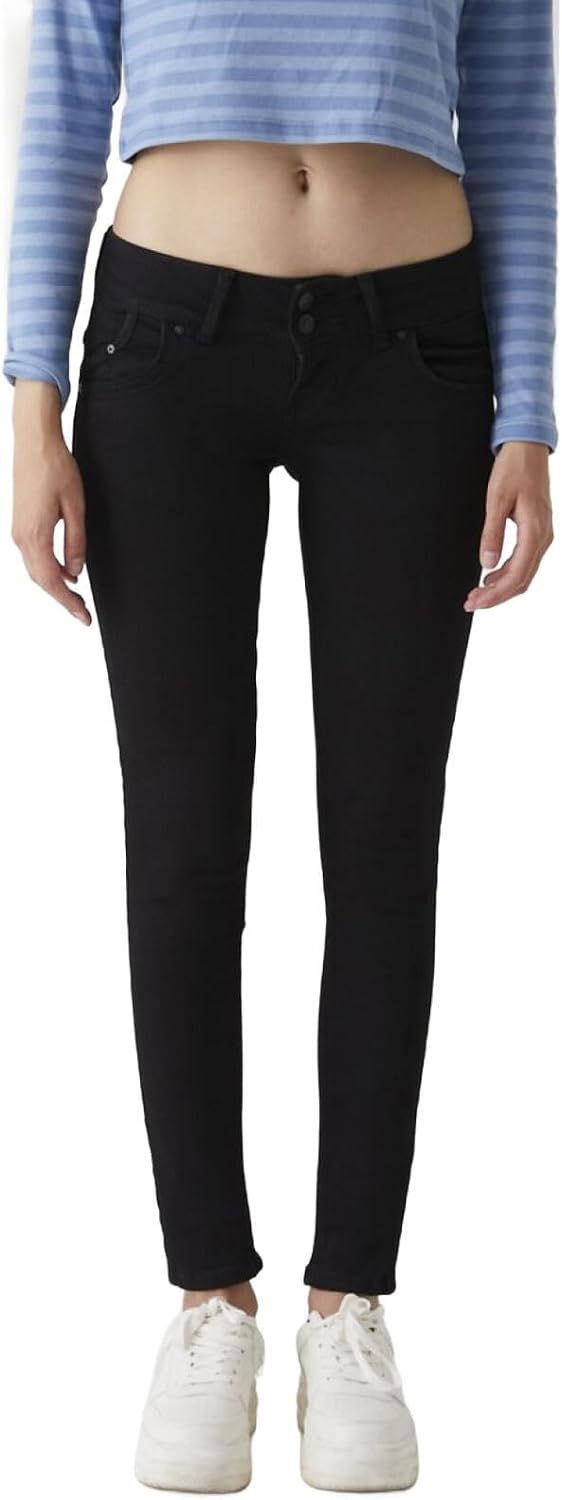 LTB Jeans - Damen - Molly - Low Waist - Slim Fit Jeans - Hosen 24W / 30L Black To Black Wash, 24W /