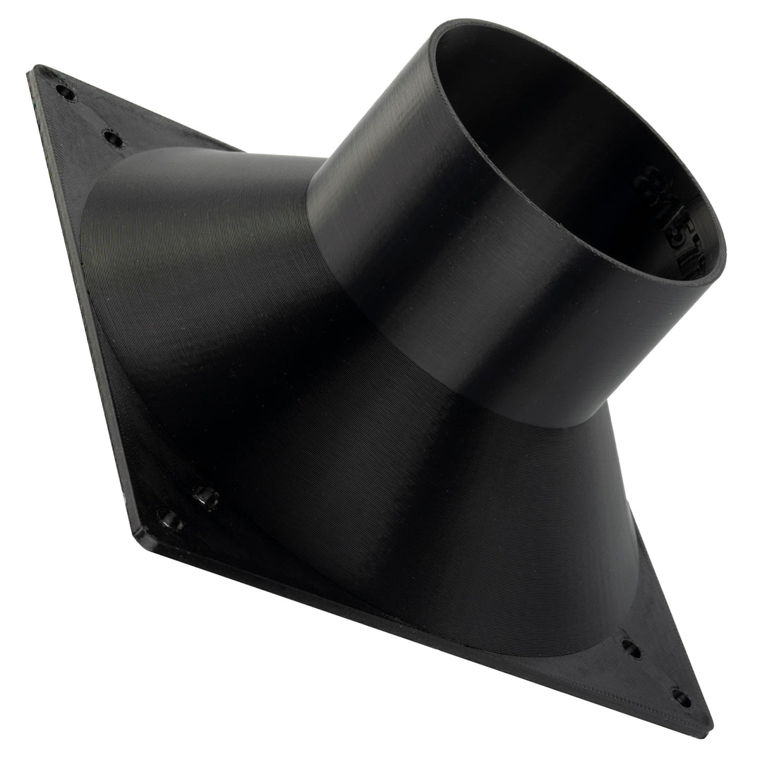 AERZETIX Quadratisch-Rund-Adapter für Luftstrom für Lüftungskanal 140x140 mm Ø73 mm aus ABS-Kunststo