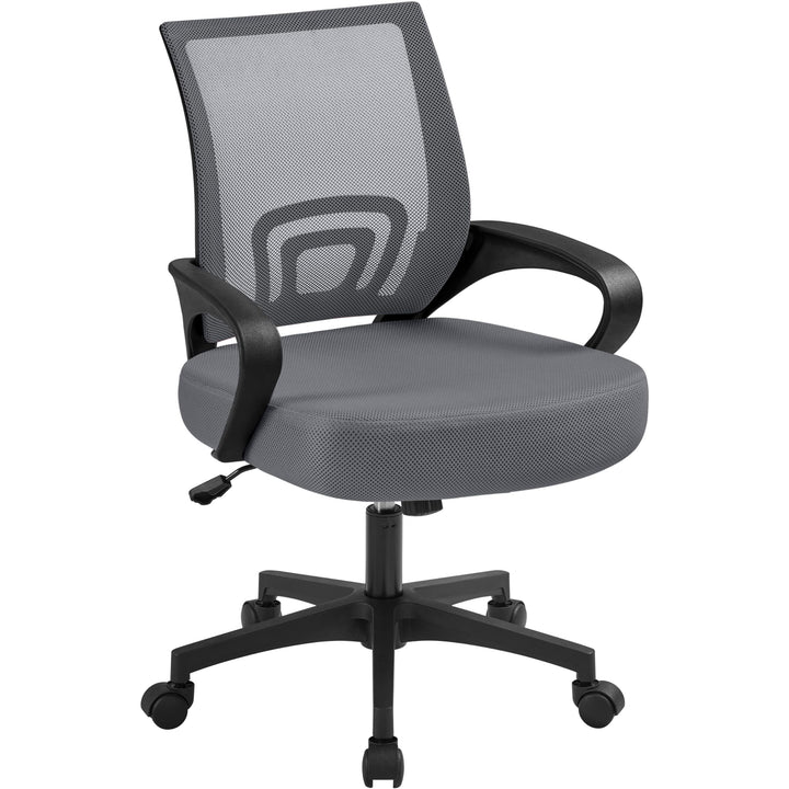 Yaheetech Bürostuhl, Ergonomischer Schreibtischstuhl mit Netzbespannung und Armlehnen, Drehstuhl aus