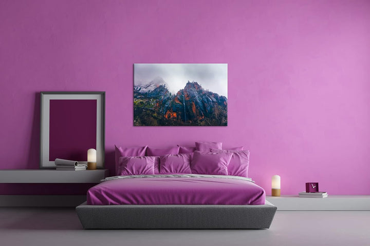 deyoli Berge im Zion Nationalpark Utha Format: 80x60 als Leinwand, Motiv fertig gerahmt auf Echtholz