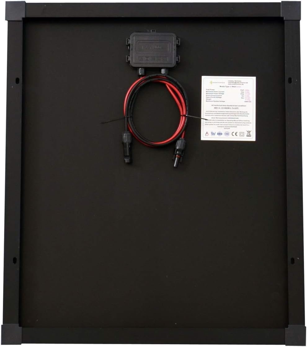 Solarmodule 2 Stück 50 Watt schwarz Mono Solarpanel Solarzelle 630x545x35 92084