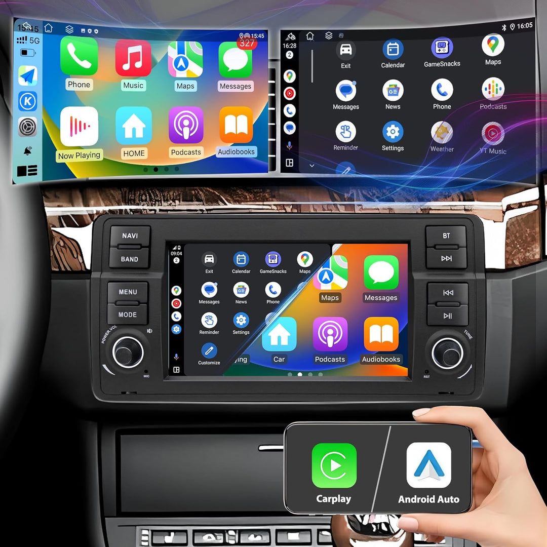 Autoradio für BMW E46 1999 2000 2001 2002 2003 2004, Android 12 2G+32G Radio mit GPS Navigation CarP