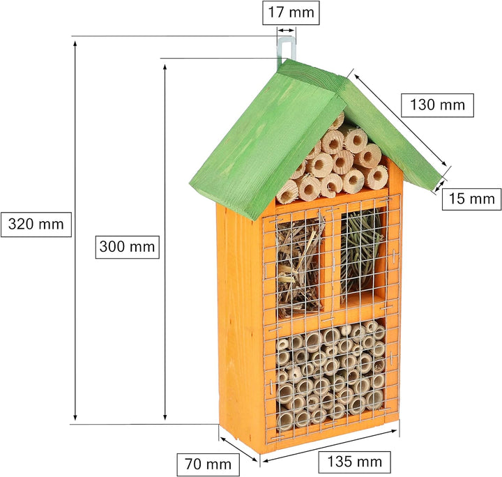 KOTARBAU® Holz Insektenhotel mit Hängefunktion Hervorragend für den Garten Umweltfreundlich Für Bien