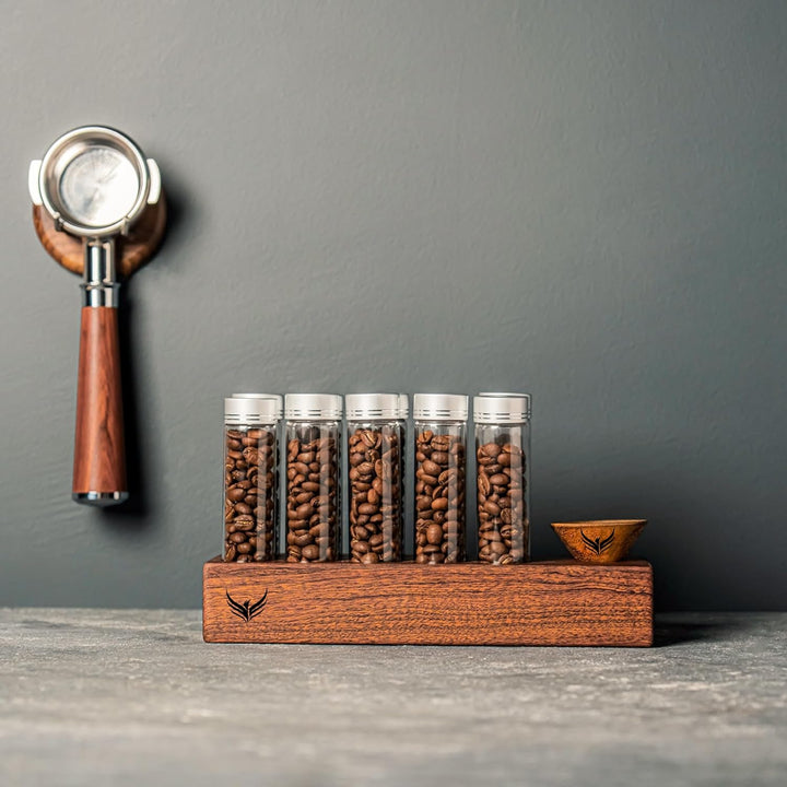 KNODOS Aufbewahrungsröhrchen für Kaffeebohnen, 10 Stück, versiegeltes Glas, Reagenzgläser mit Deckel