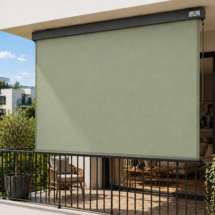 Ausziehbare Senkrechtmarkise Vertikalmarkise 180 x 250 cm - Markise mit Kurbel für Terrasse und Balk
