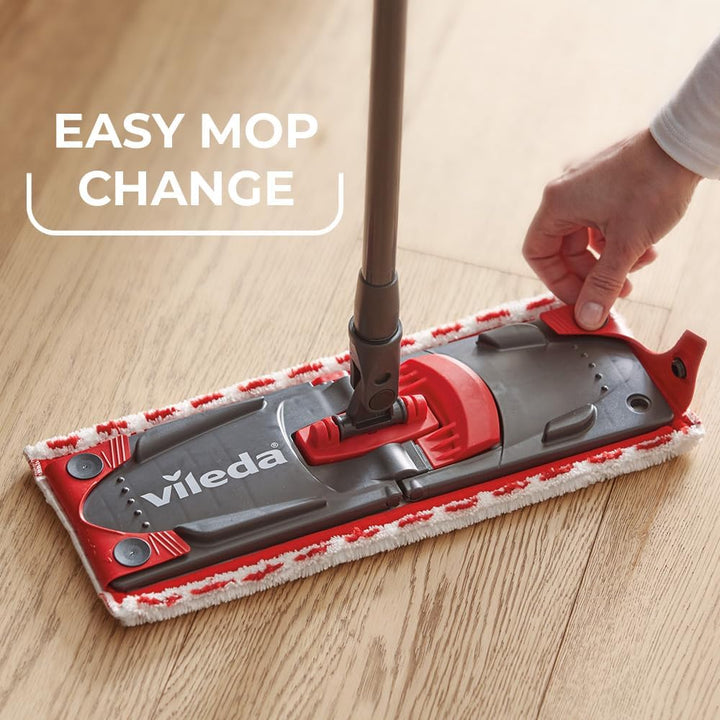 Vileda Ultramax Care Sensitive Komplett Set | Bodenwischer mit Mikrofaserbezug & Stiel – Eimer mit A