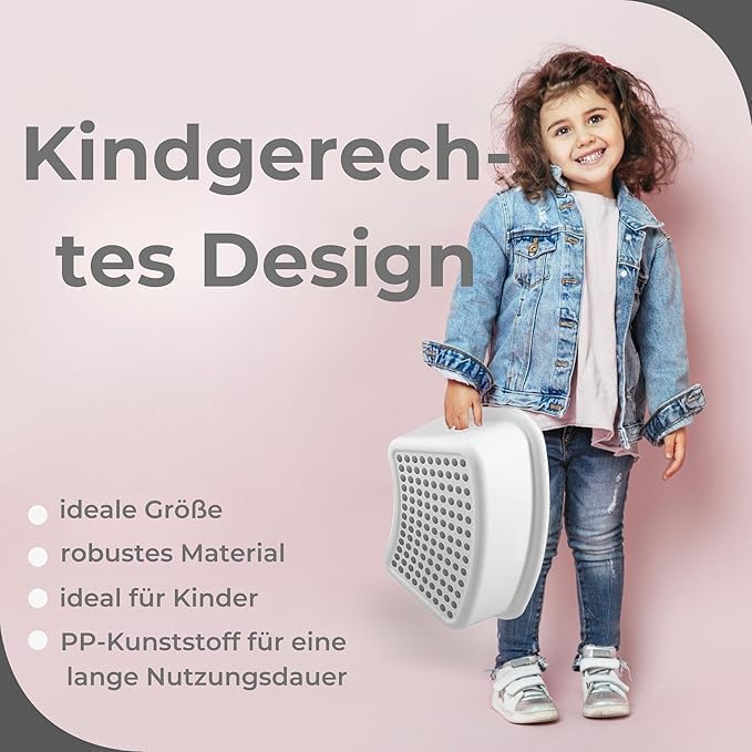 BUDDLEY PP Step Stool Weiss-Grau (2er Set) – Tritthocker Kinder, Toilette Kinder, Tritthocker Toilet