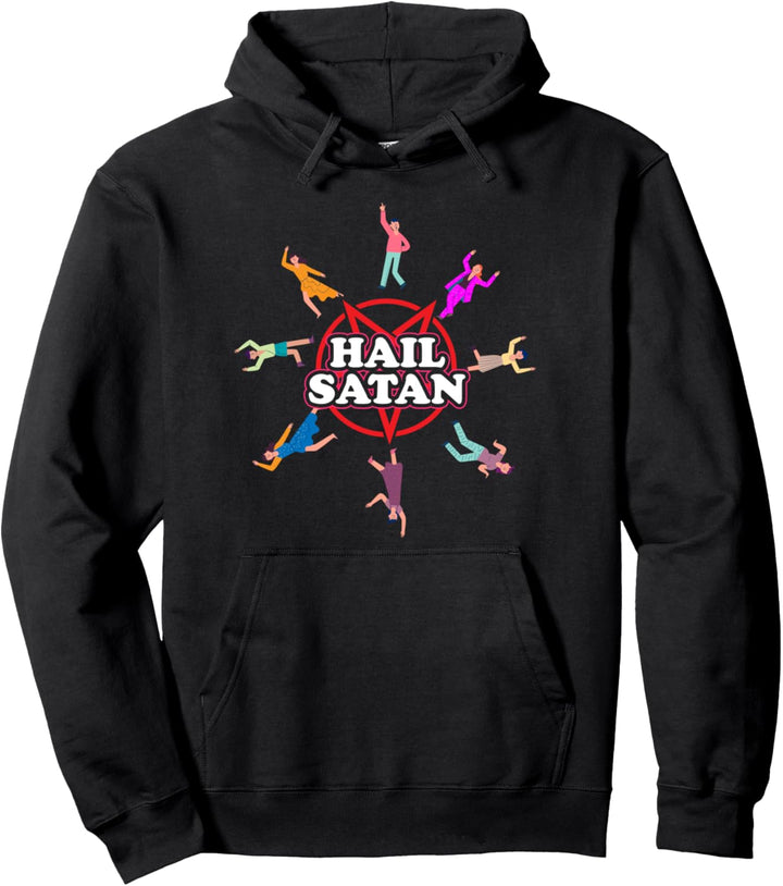 Hail Satan Evil Devil Occult Satanic Upside Down Pentagram Pullover Hoodie