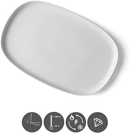 Holst Porzellan SK 120 Porzellan Servierplatte 30 x 20 cm weiss, 3 Stück Weiss Platte 30 x 20 cm, We
