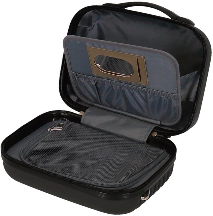 Roll Road India Anpassungsfähiger Schönheitsfall Schwarz 29x21x15 cms ABS, Schwarz