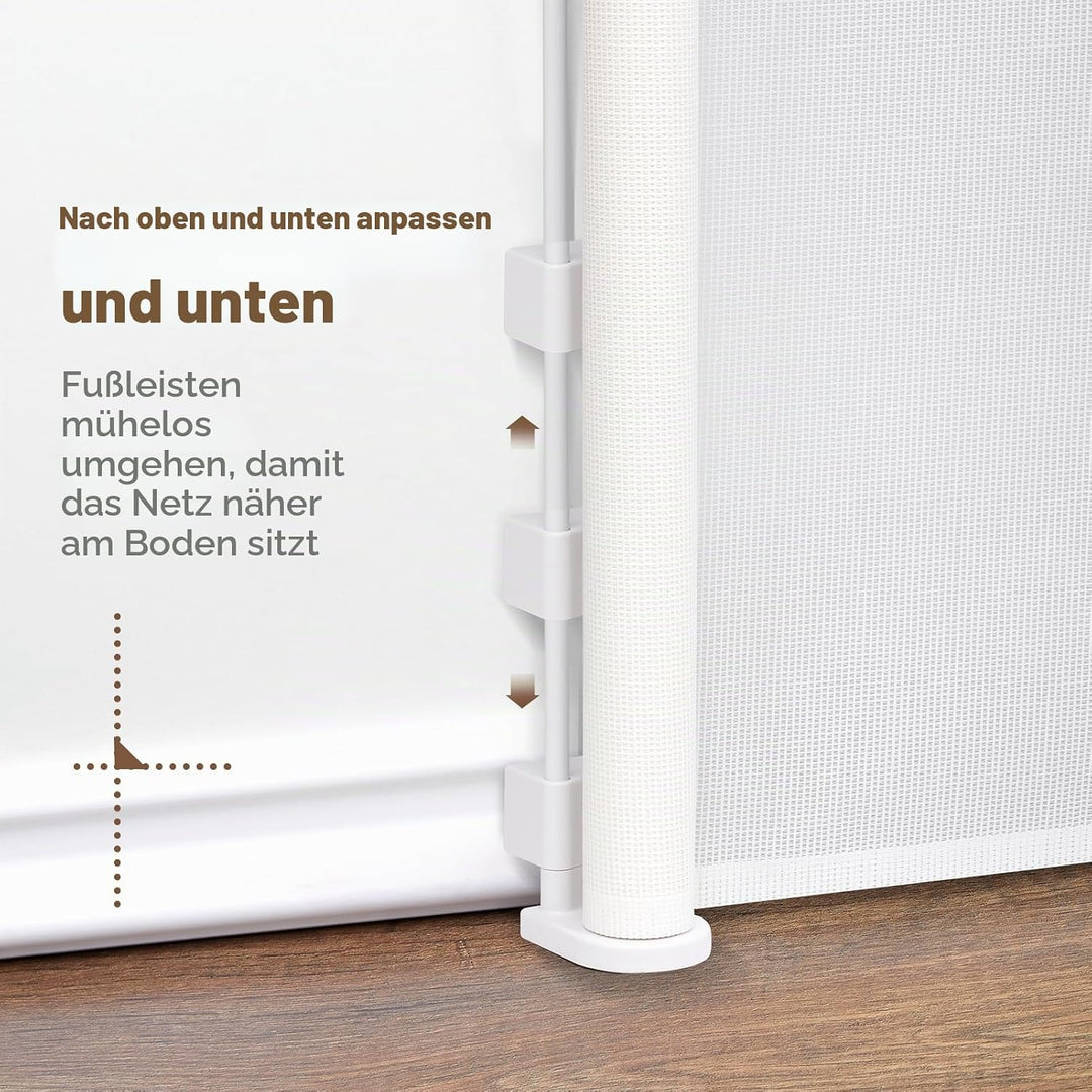 HollyHOME Treppenschutzgitter Ausziehbar 0-300cm,Türschutzgitter Extra Breit, Einhandbedienung, Sich