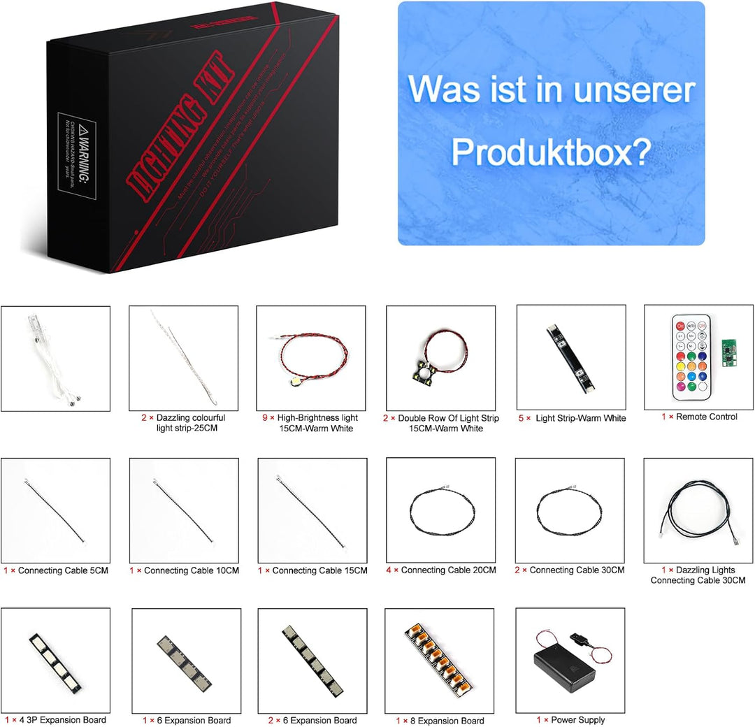 LocoLee Licht Set Kompatibel mit Lego 21062 Trevi Fountain RGB, Nur Lichter Set, Licht Beleuchtung S
