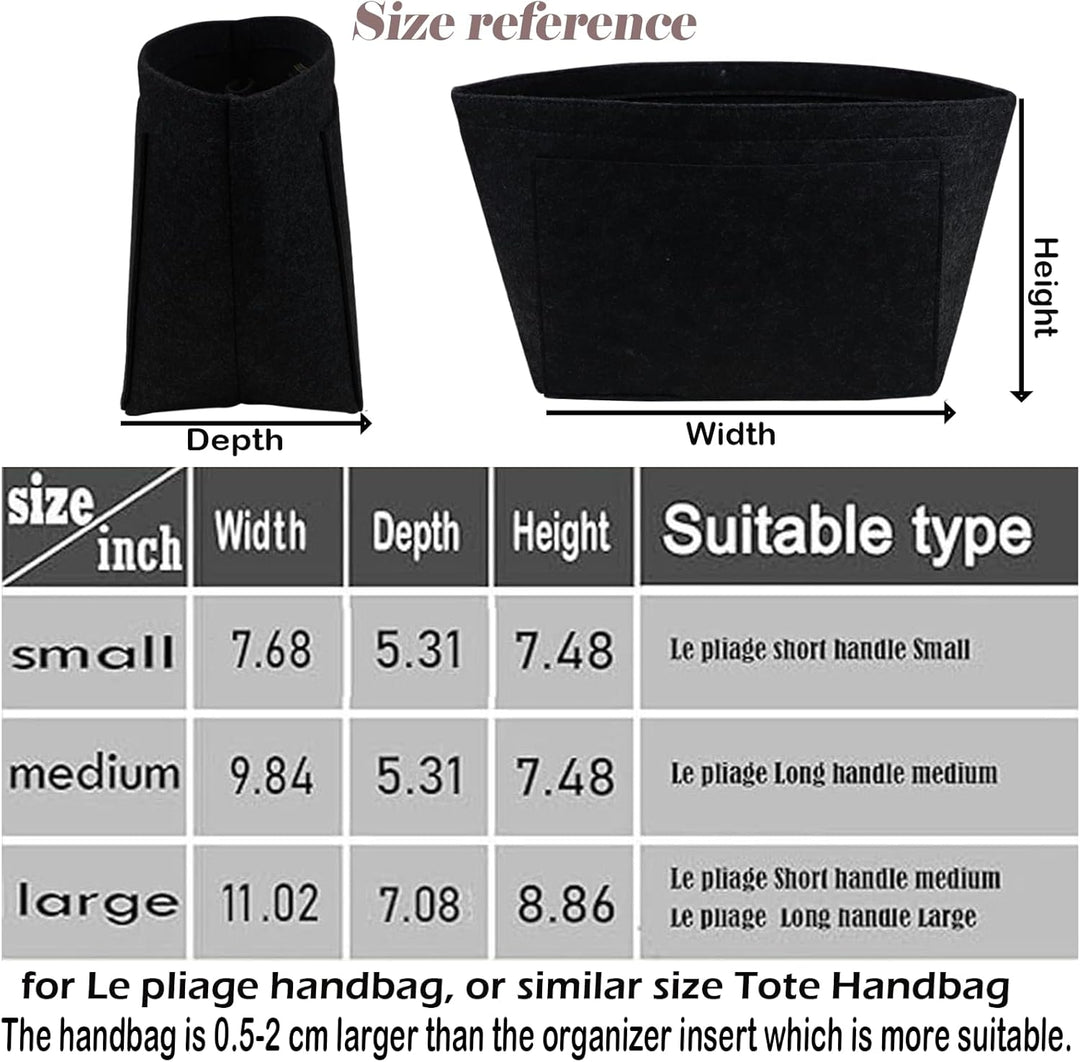Handtaschen-Organizer-Einsatz für Le Pliage Neo (gross) Handtaschen, hochwertiger Filz-Organizer, Sc