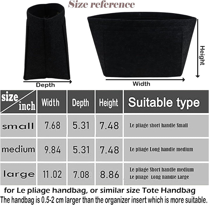 Handtaschen-Organizer-Einsatz für Le Pliage Neo (gross) Handtaschen, hochwertiger Filz-Organizer, Sc