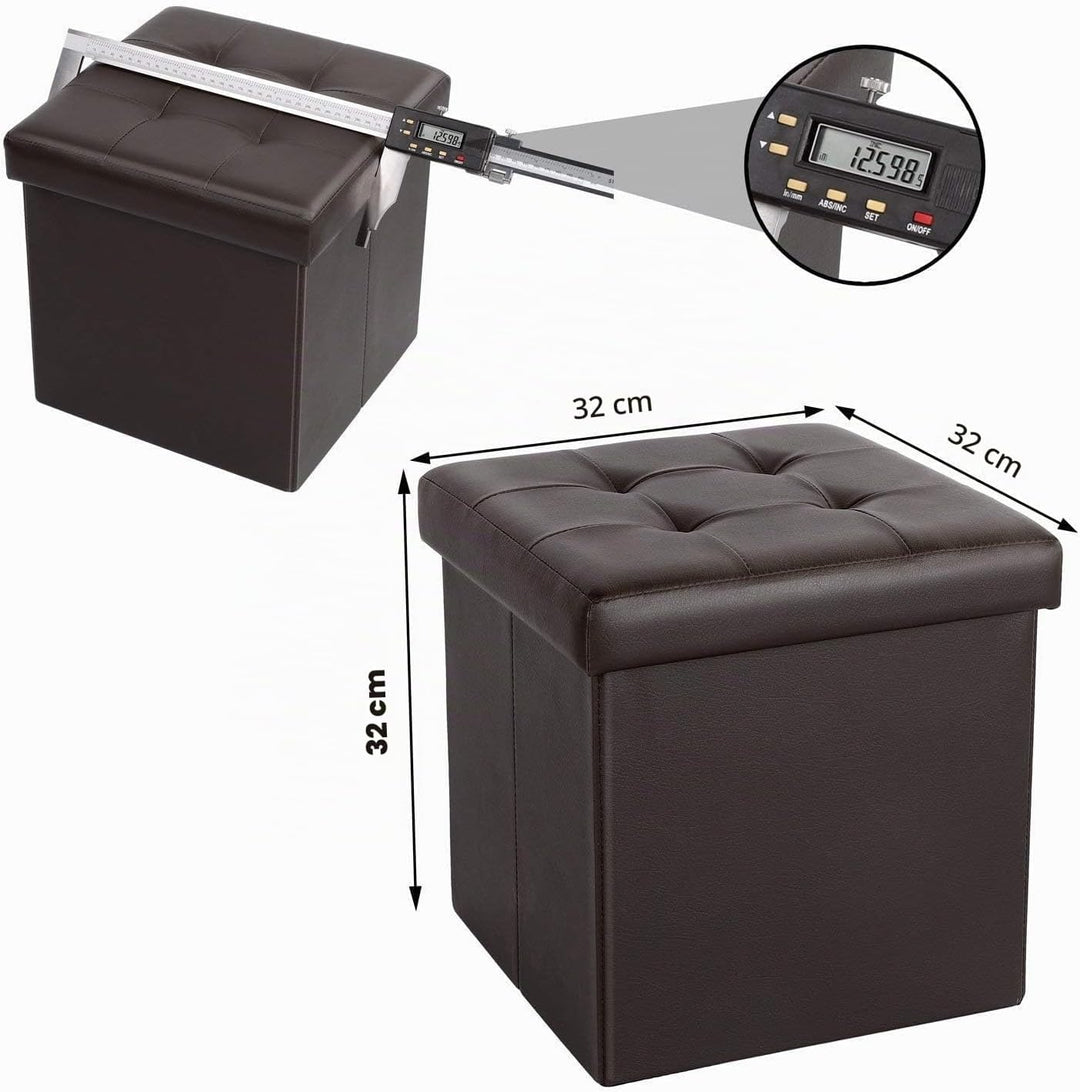 Bonlife Faltbarer Sitzhocker Hocker Mit Stauraum, Aufbewahrungsbox mit Stauraum, Kunstleder Fusshock