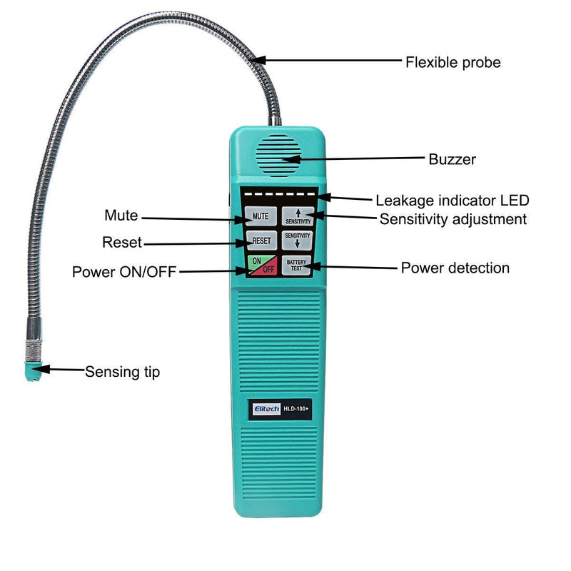 Elitech Leckage-Messgerät HLD-100+ Kältemittel-Lecksuchgerät, Halogenlecksuchgerät, Freon HLK-FCKW F