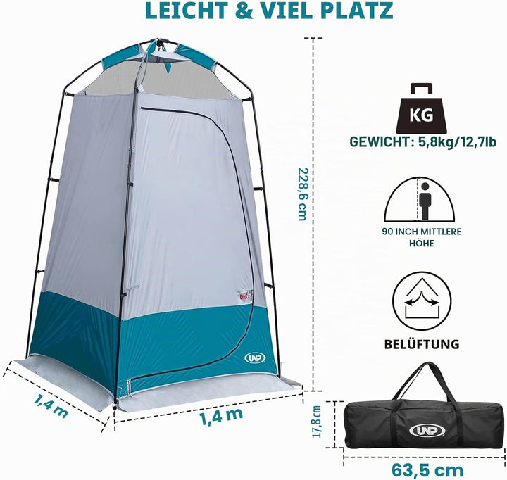 UNP Camping Duschzelt, Outdoor-Camping, Sichtschutz, Umkleidezimmer, tragbares WC-Zelt für Wandern,
