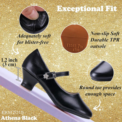 EIGHT KM EKM7015 Mädchen High Heel Kleid Schuhe Mary Jane Prinzessin Hochzeit Pumps Funkelnder Glitz